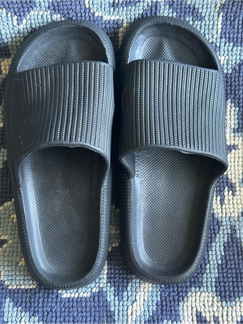 👡🖤 Black Comfort Slide Sandals Unisex EVA Pool Shower Slides EU 40-41